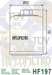 Filtre à huile HF197 marque Hiflofiltro | Compatible PGO, AEON, HYOSUNG, POLARIS