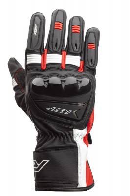 Gants RST Pilot CE cuir noir/rouge/blanc XL homme