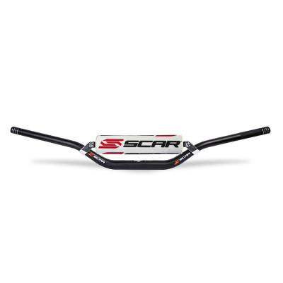 Guidon S² Low diam.22.2mm alu noir avec barre mousse blanche Scar