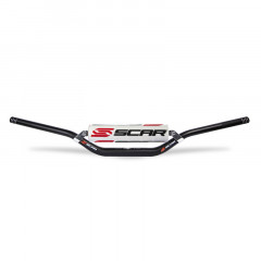 Guidon S² Medium diam.22.2mm alu noir avec barre mousse blanche Scar