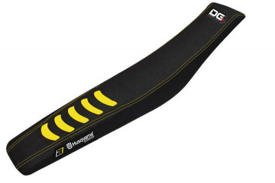 Housse de selle Double Grip 3 noir/jaune Blackbird | Motocross HUSQVARNA