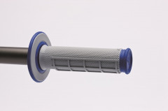 Poignées de guidon Dual Grip semi-gauffré gris/bleu Renthal | Motocross GAS GAS