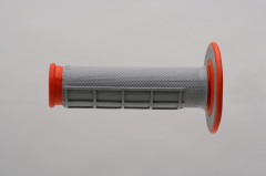 Poignées de guidon Dual Grip semi-gauffré gris/orange Renthal | Motocross GAS GAS