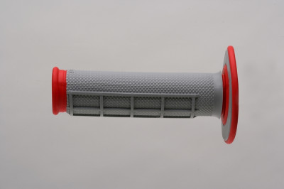 Poignées de guidon Dual Grip semi-gauffré gris/rouge Renthal | Motocross GAS GAS