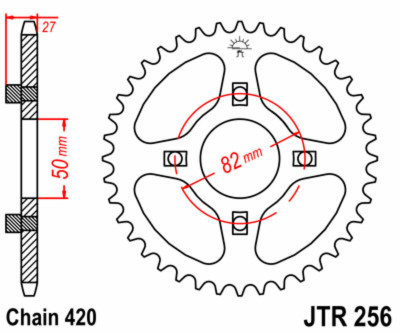 Couronne 38 dents acier standard 256 - 420 JT Sprockets | HONDA MTX RW 200, HONDA XR 80