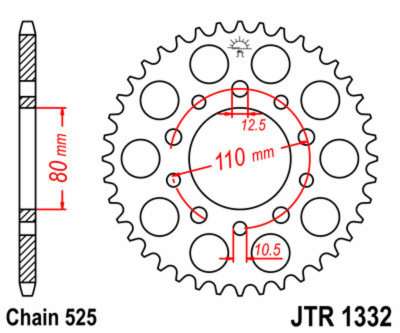 Couronne Arrière Standard JT Sprockets | Moto, Motocross HONDA, TRIUMPH