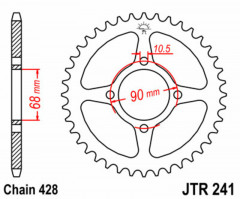 Couronne 53 dents acier standard 241 - 428 JT Sprockets | HONDA MTX RW 125