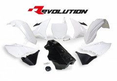 Kit plastique Revolution avec réservoir blanc/noir Racetech | YAMAHA YZ 125, YAMAHA YZ 250