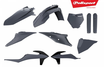 Kit plastiques gris nardo Polisport | SMR 450, SX 125, 150, 250, SX F 250, 350, 450, SX-F 350