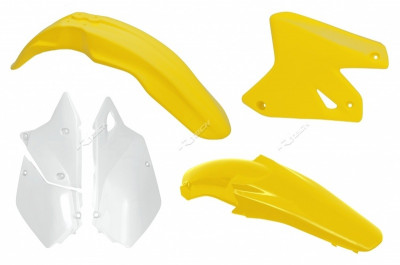 Kit plastiques couleur origine jaune/blanc Racetech | DRZ 400, DRZ SM 400, DRZE 400, DRZS 400
