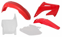 Kit plastiques couleur origine rouge/blanc Racetech | HONDA CR 125, HONDA CR 250