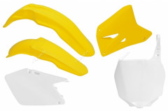 Kit plastiques couleur origine jaune/blanc Racetech | SUZUKI RM 125, SUZUKI RM 250