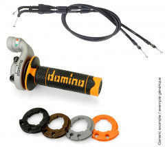 Kit poignées KRK Evo avec câbles revêtements rouge noir Domino | KAWASAKI KX 250, KAWASAKI KXF 250