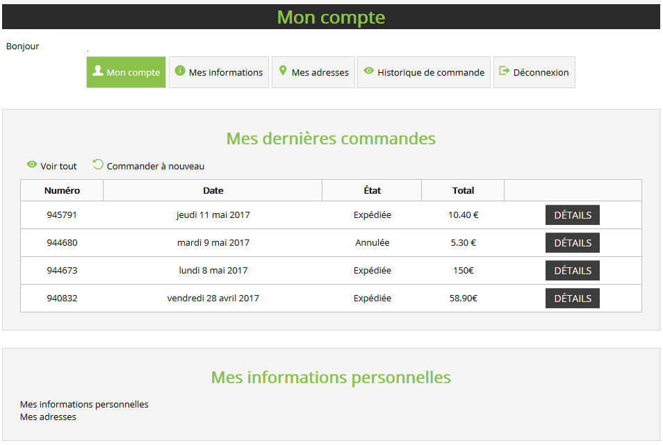 Je profite de mon compte